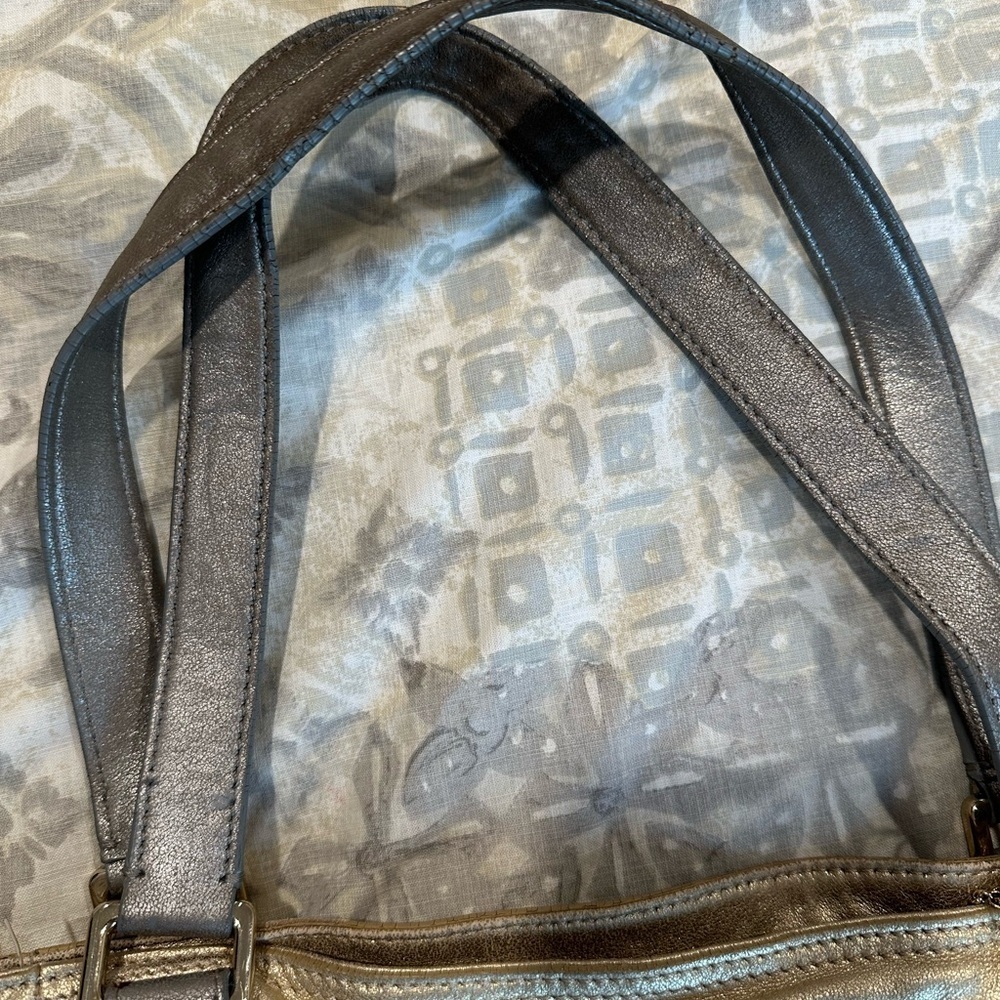 Cole Haan Kendra Palladium Gold Metallic Bag - Picture 6 of 8